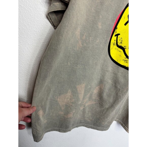 Nirvana XL Tie Dye Smiley T-Shirt Gray Mineral Wash Cotton Short Sleeve NWOT - Picture 4 of 7